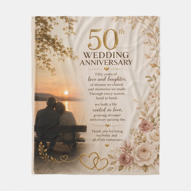 Golden Anniversary Fleece Blanket (Front)