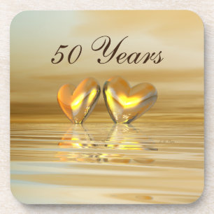 Golden Anniversary Hearts Coaster