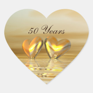 Golden Anniversary Hearts Heart Sticker