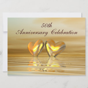 Golden Anniversary Hearts Invitation