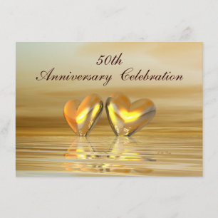 Golden Anniversary Hearts Invitation