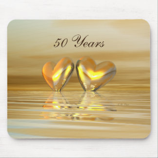 Golden Anniversary Hearts Mouse Pad