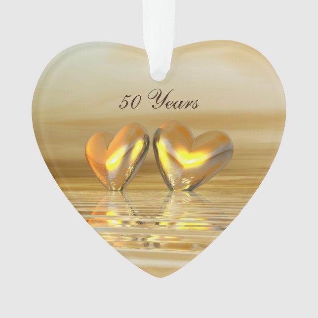 Golden Anniversary Hearts Ornament (Front)