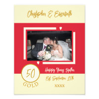 Golden anniversary personalized names red