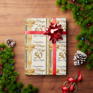 Golden Anniversary Wrapping Paper