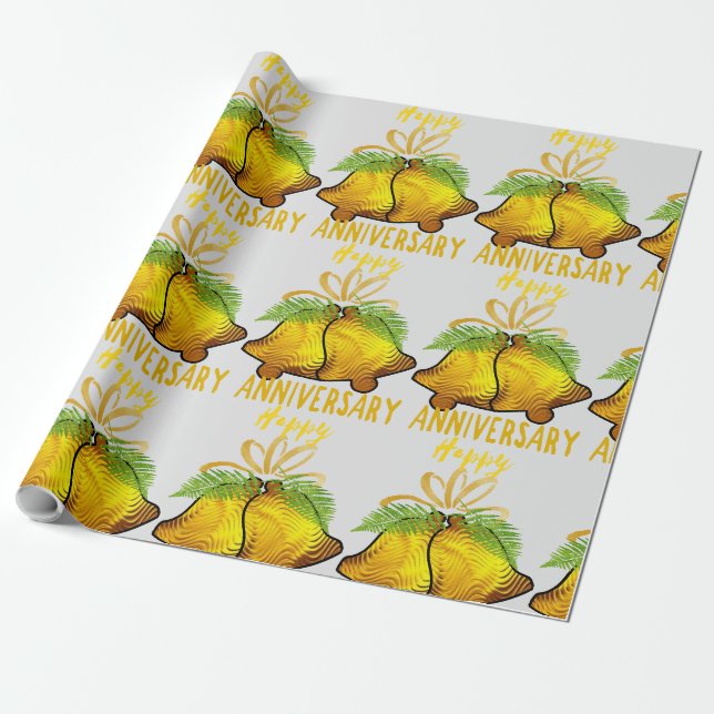 Golden Anniversary  Wrapping Paper (Unrolled)