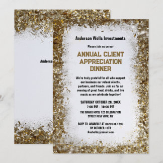 Golden Annual Client Appreciation Dinner Party   Invitation