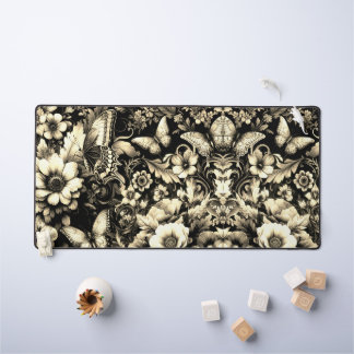  Golden Antique Floral with Butterflies  Desk Mat