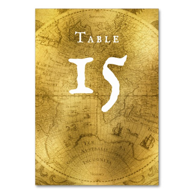 Golden Antique Mariage Numéro de table (Par défaut)