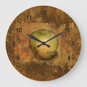 Golden Apple Botanical Large Clock