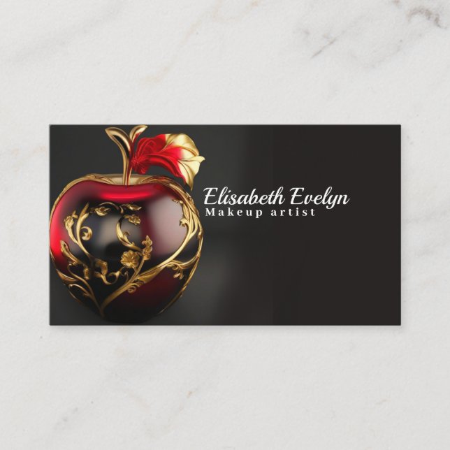 Golden Apple Elegance : Un Carte de visite de luxe (Devant)
