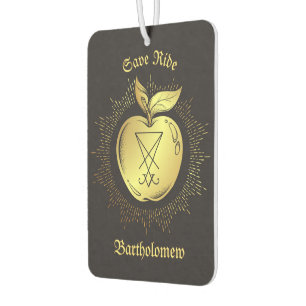Golden Apple With Symbol Of Magic Persoalized Air Freshener