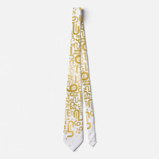 Golden Arabic Letters Tie