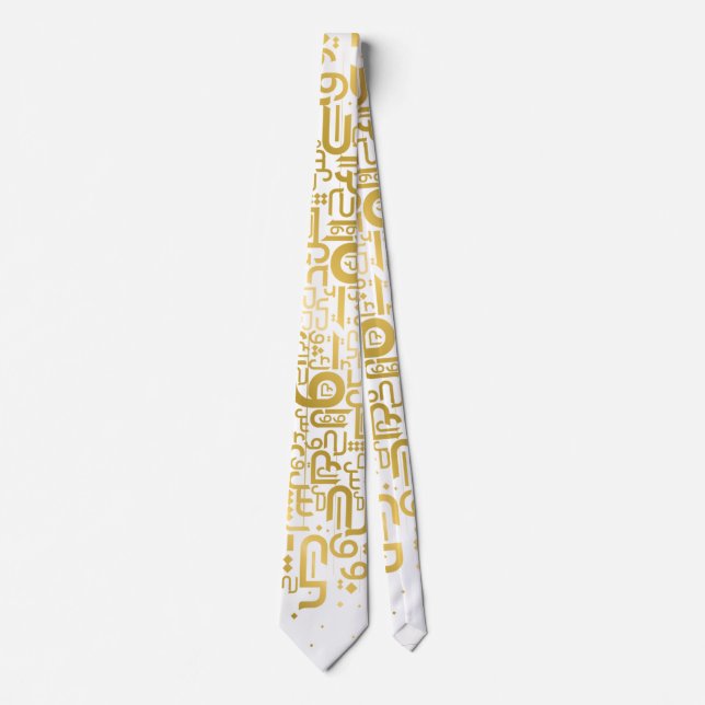 Golden Arabic Letters Tie (Front)
