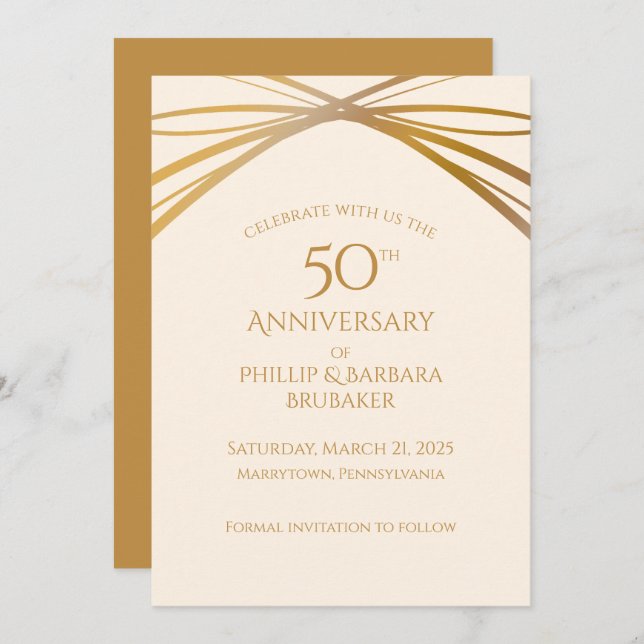 Golden Arch 50th Wedding Anniversary Save the Date (Front/Back)
