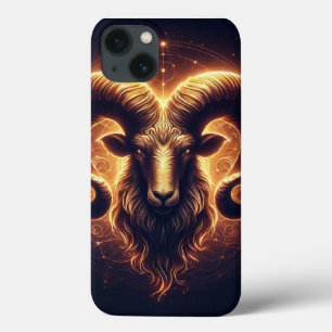 Golden Aries Zodiac Symbol iPhone 13 Case