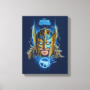 Golden Armor Thor Helmet Graphic Canvas Print