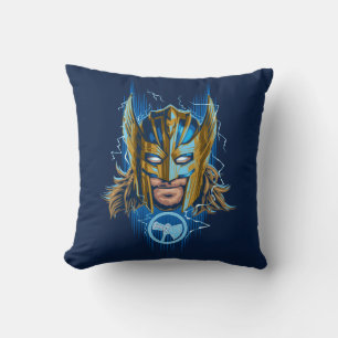 Golden Armor Thor Helmet Graphic Throw Pillow
