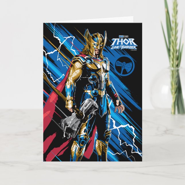 Golden Armour Thor Electric Character Graphic Card (Front)