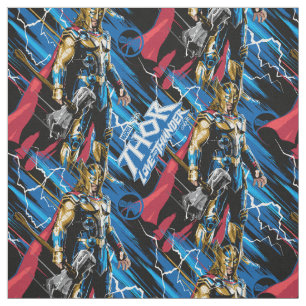 Golden Armour Thor Electric Character Graphic Fabric