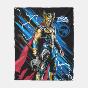 Golden Armour Thor Electric Character Graphic Fleece Blanket