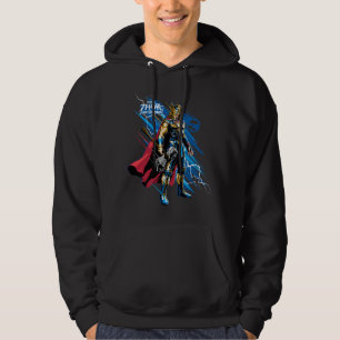 Golden Armour Thor Electric Character Graphic Hoodie