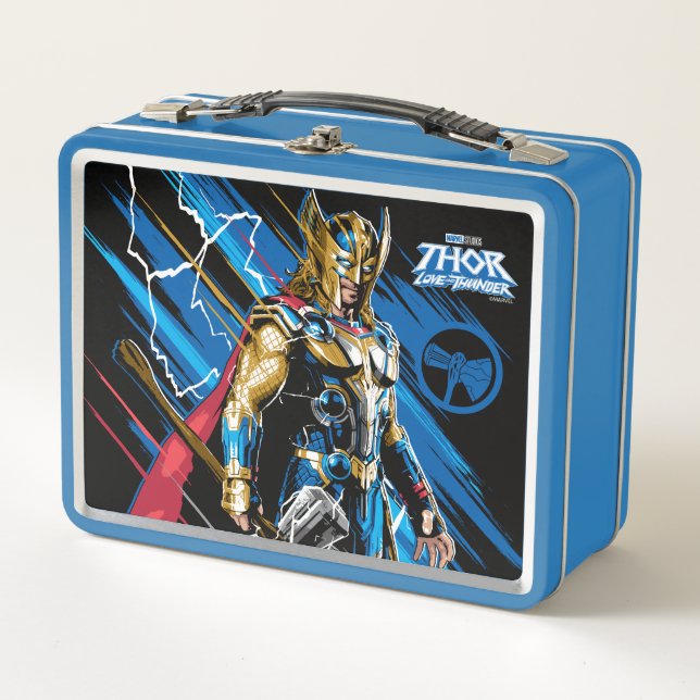 Golden Armour Thor Electric Character Graphic Metal Lunch Box (Front)
