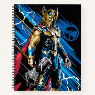 Golden Armour Thor Electric Character Graphic Notebook