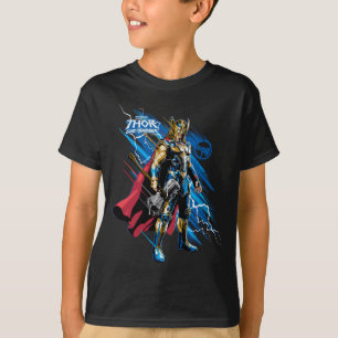 Golden Armour Thor Electric Character Graphic T-Shirt
