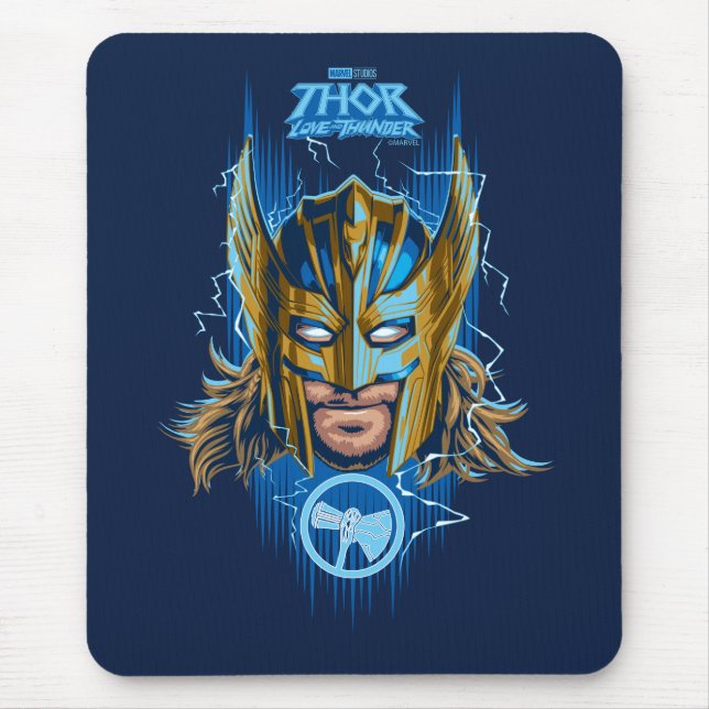 Golden Armour Thor Helmet Graphic Mouse Pad (Front)