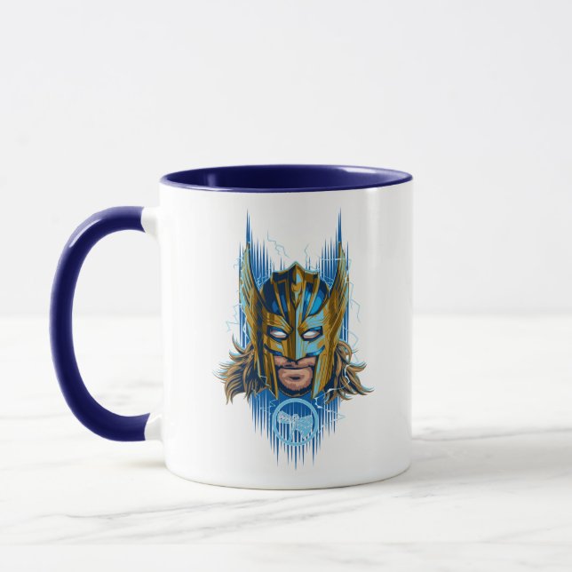 Golden Armour Thor Helmet Graphic Mug (Left)