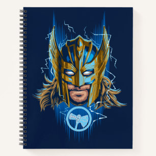 Golden Armour Thor Helmet Graphic Notebook