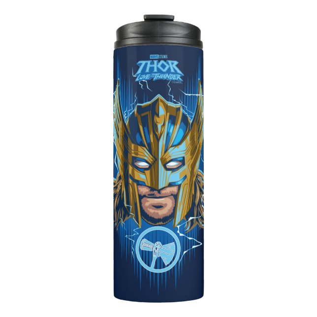 Golden Armour Thor Helmet Graphic Thermal Tumbler (Front)