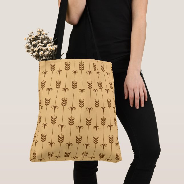 Golden Arrow Geometric Pattern Tote Bag (Close Up)