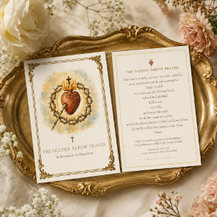 Golden Arrow Prayer Sacred Heart Holy Card