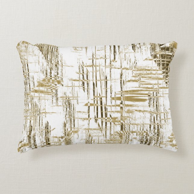 Golden Art Deco Decorative Pillow (Front)