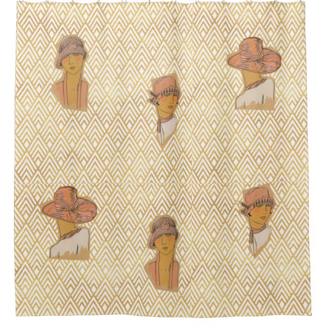 Golden Art Deco Era Flapper Fashionista (Front)