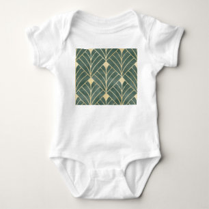 Golden Art Deco: Luxurious Seamless Style Baby Bodysuit