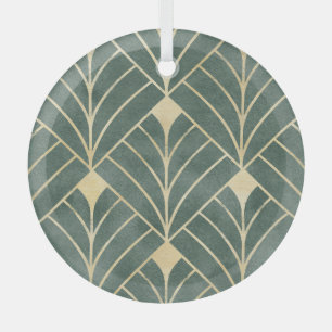 Golden Art Deco: Luxurious Seamless Style Glass Ornament