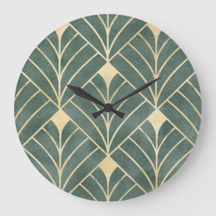 Golden Art Deco: Luxurious Seamless Style Large Clock