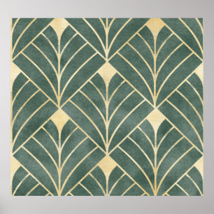 Golden Art Deco: Luxurious Seamless Style Poster