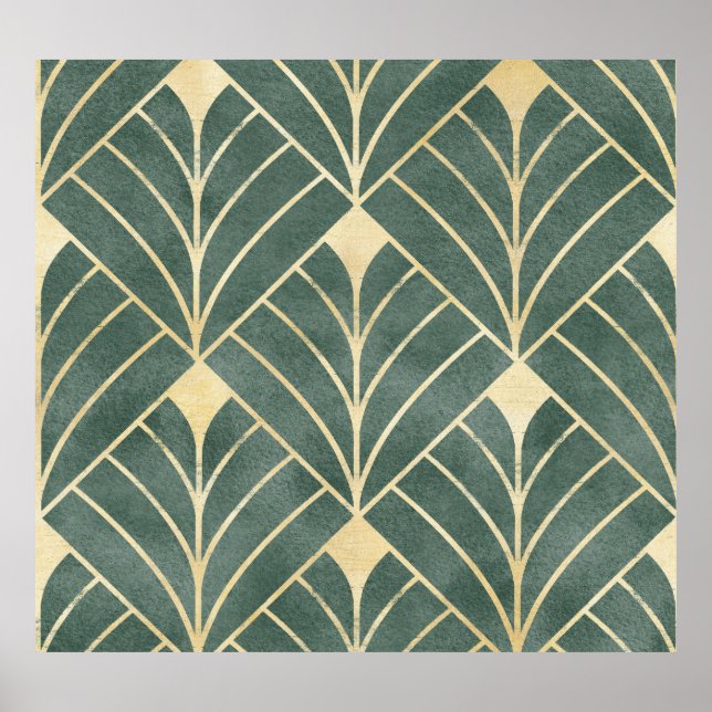 Golden Art Deco: Luxurious Seamless Style Poster (Front)
