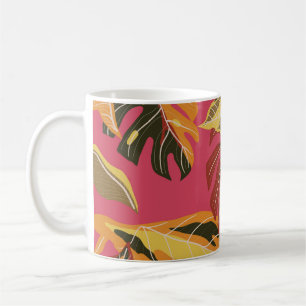 Golden Art Deco Nature Wallpaper Coffee Mug