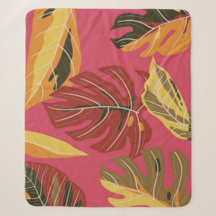 Golden Art Deco Nature Wallpaper Sherpa Blanket