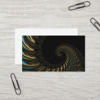 golden artistic Spiral Spin, modern fractal art Business Card
