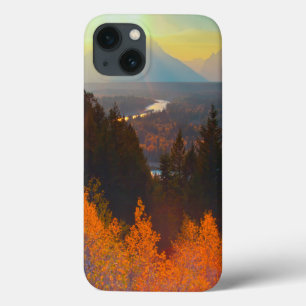 Golden Aspens Above Snake River At Sunset iPhone 13 Case