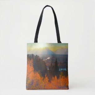 Golden Aspens Above Snake River At Sunset Tote Bag