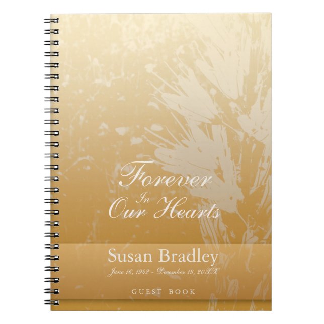 Golden Asphodel Funeral Memorial Guest book (Front)