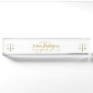 Golden ATTORNEY AT LAW   Initials Nameplate