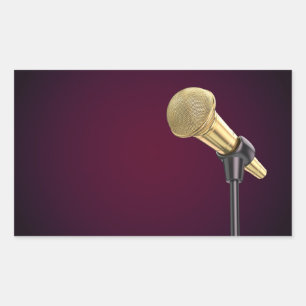 Golden audio microphone sticker